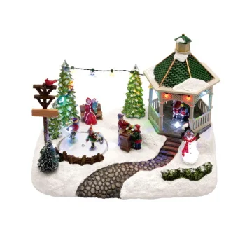 Novogodišnja svetleća LED diorama božićno selo DRM11-1